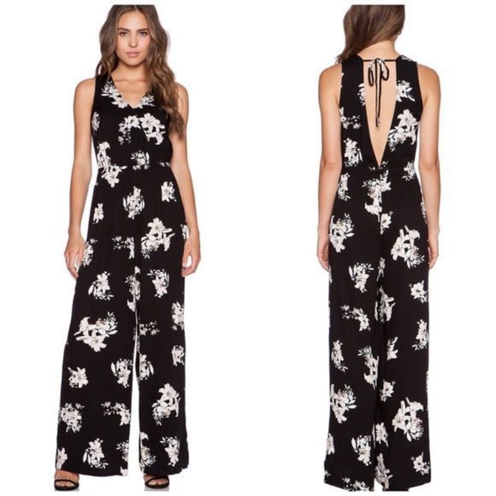 BB Dakota Varana Lily floral black jumpsuit sz xs